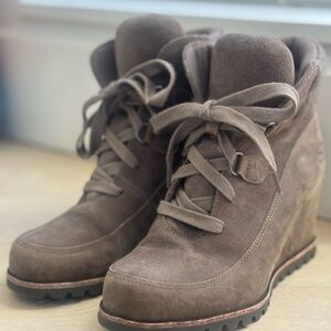 UGG Kriston Mole Waterproof Leather Wedge Boots